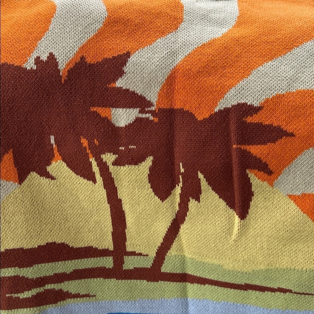 PacSun Tropical Sunset Multicolor Allover Graphic Crewneck Crop Sweater-… - Picture 14 of 16